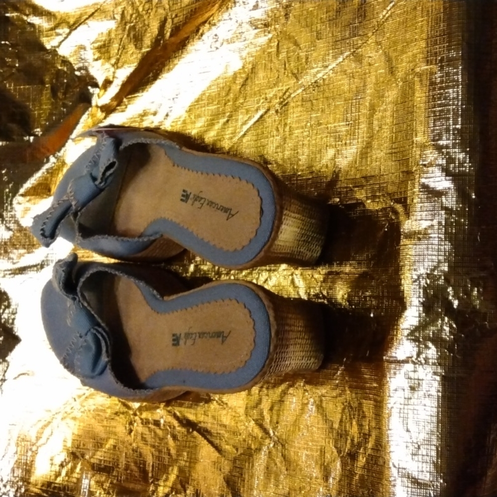 NWT American Eagle Light Blue Wedge Sandals US size 8 - Picture 3 of 6